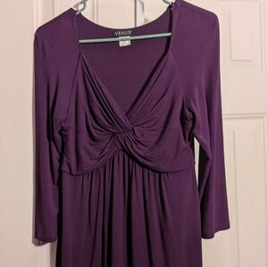VENUS Purple Plunge Tunic